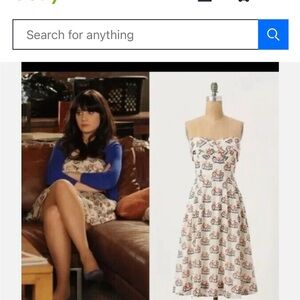 Anthropologie Postmark Bike Lane Strapless Bicycle Print Dress Sundress